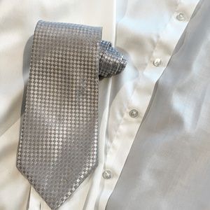 Silver silk tie